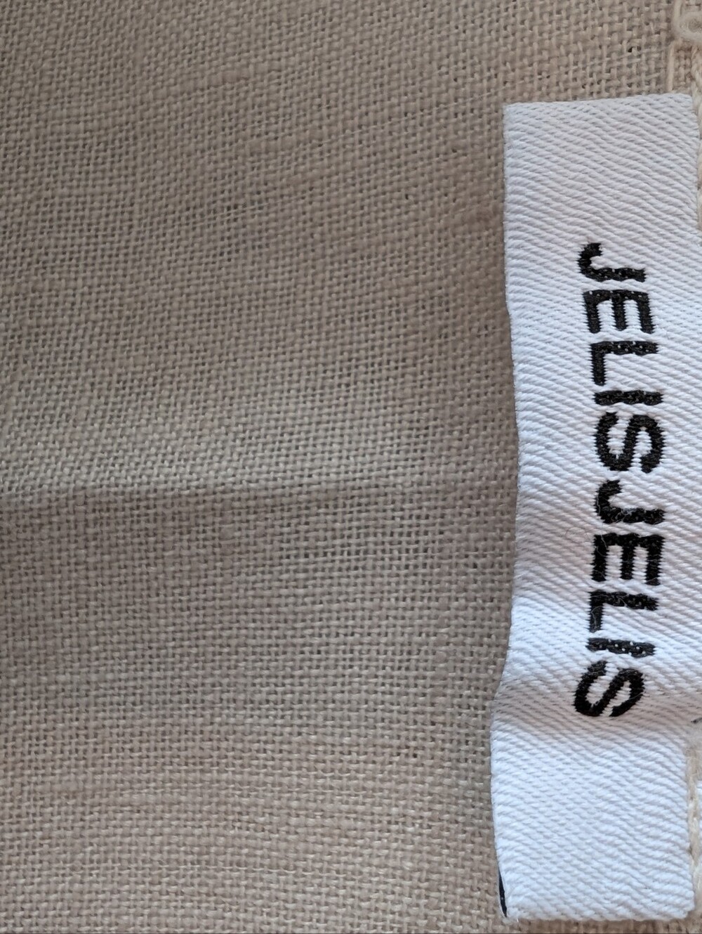 100% Linen Boxy Top,Sand Color - Picture 4 of 8